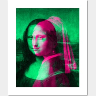 Mona Lisa with a Pearl Earring Interactive Magenta&Green Filter By Red&Blue Posters and Art